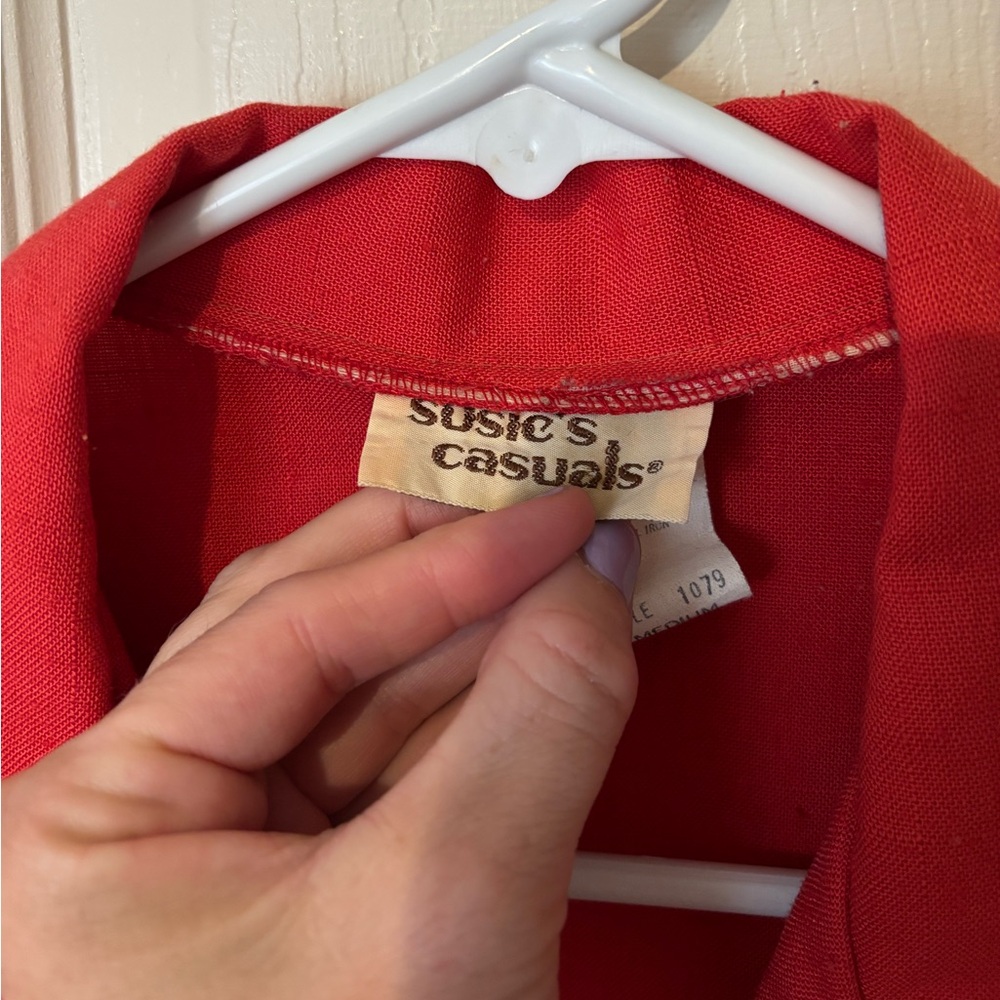 Vintage red blazer, size M - Picture 3 of 11